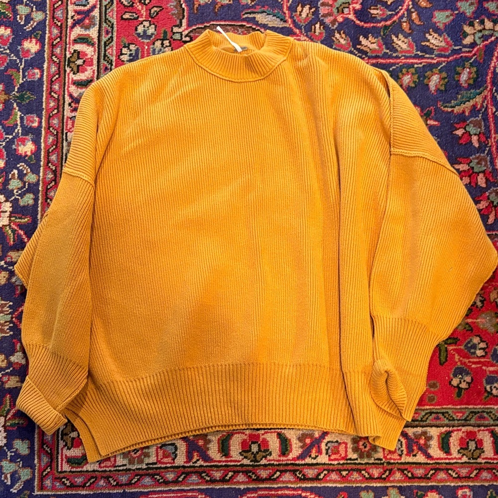 Free People womens Mustard Sweater medium brand new without tags